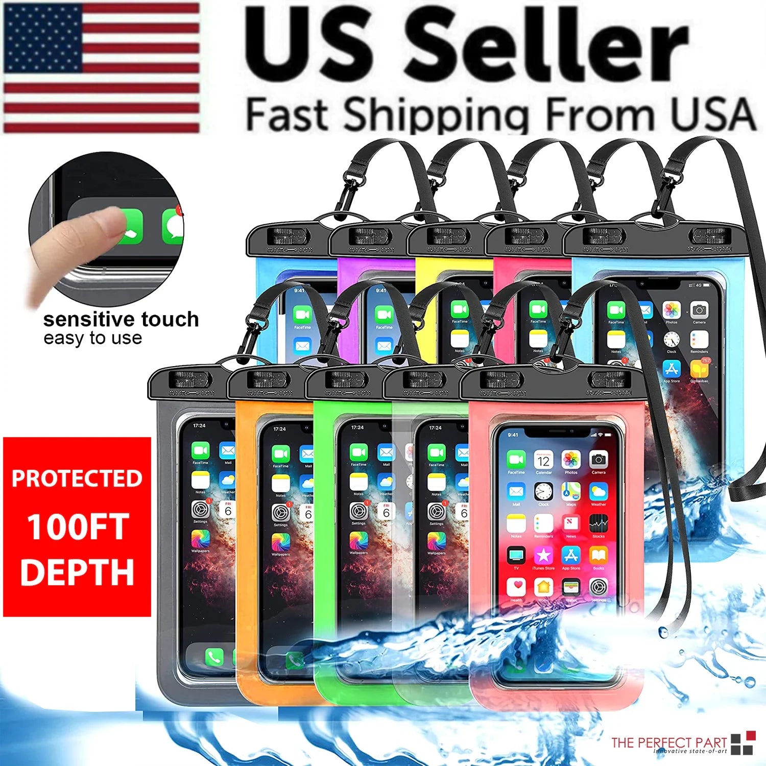 3 Pack Waterproof Floating Cell Phone Pouch Dry Bag Case Cover For Phone Samsung