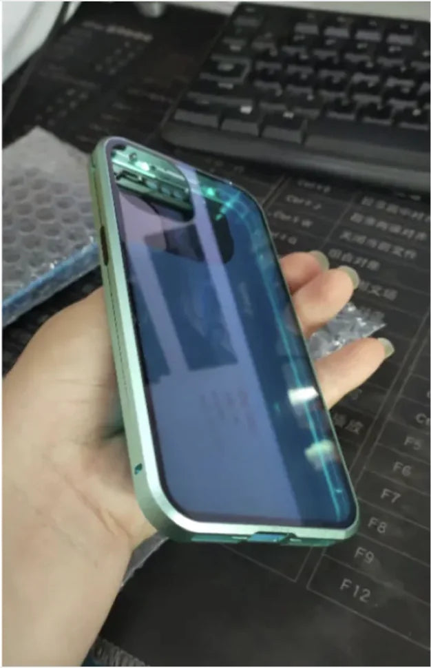 Magnetic Privacy Glass Phone Case with Anti-Peep Protection iphone