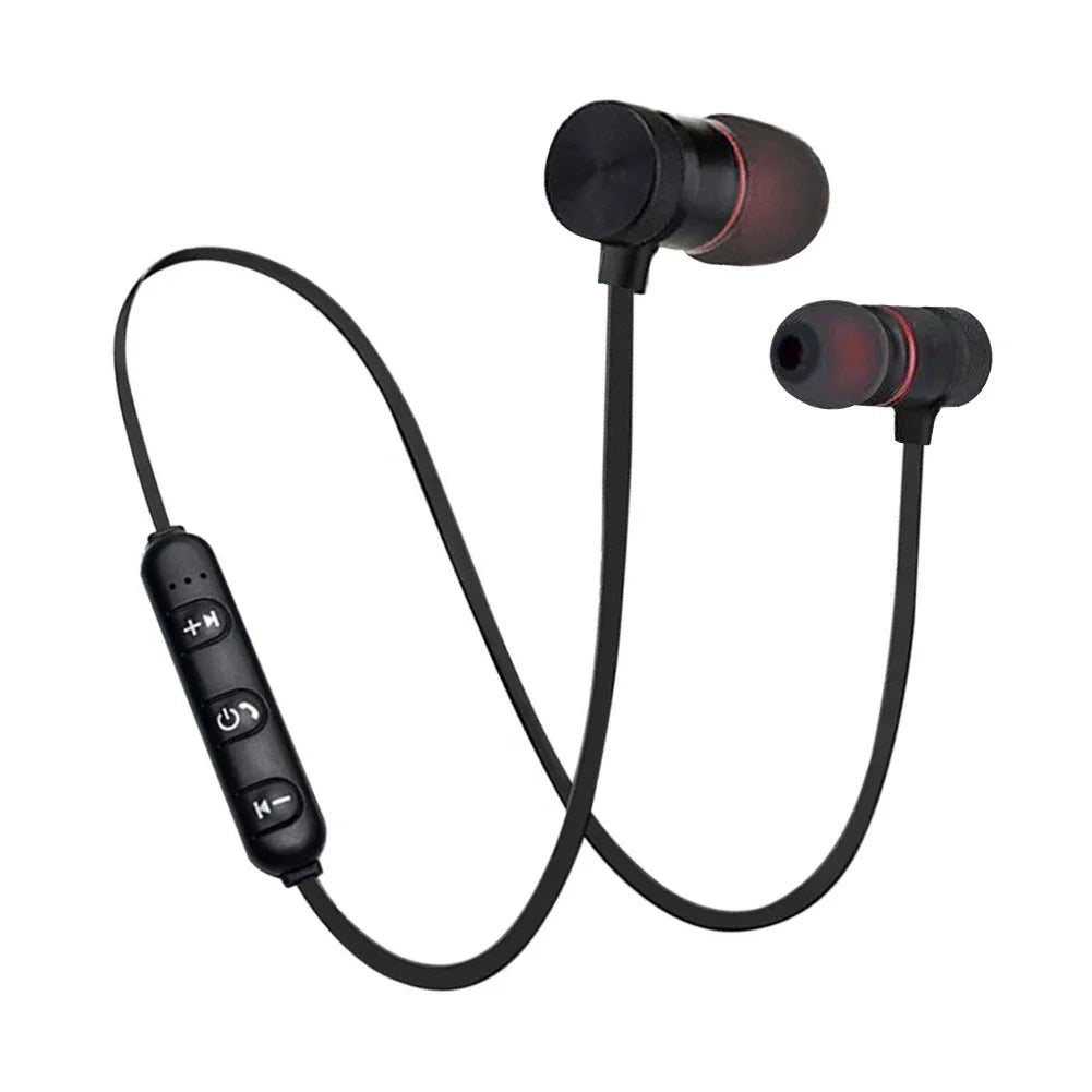 Wireless earphones Neckband Magnetic Sports 4.1 Bluetooth Earphone Stereo Earbuds Music Metal Headphones With Mic For All Phones