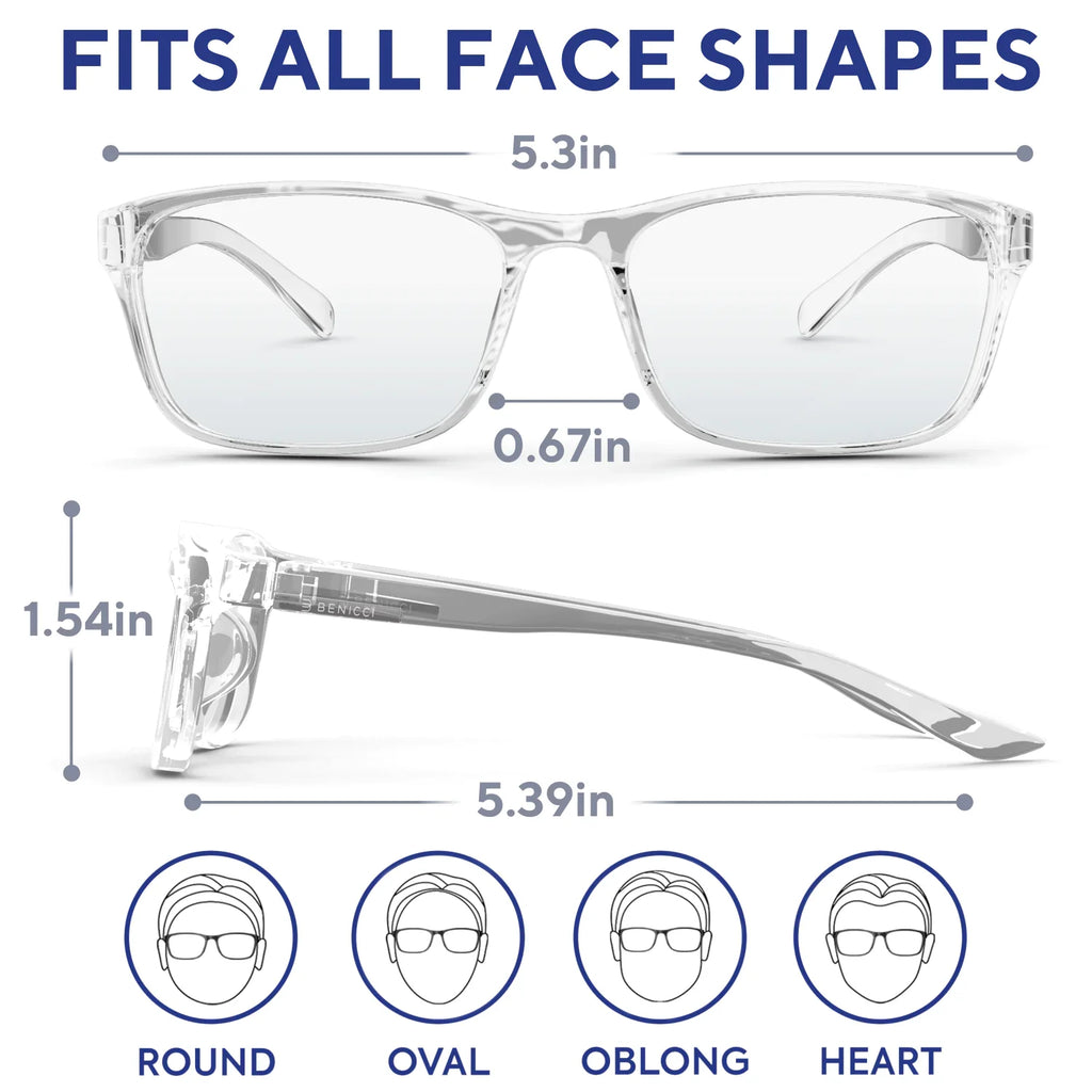 Stylish Blue Light Computer Blocking Glasses for Men and Women - Ease Digital Eye Strain, Dry Eyes, Headaches and Blurry Vision - Instantly Blocks