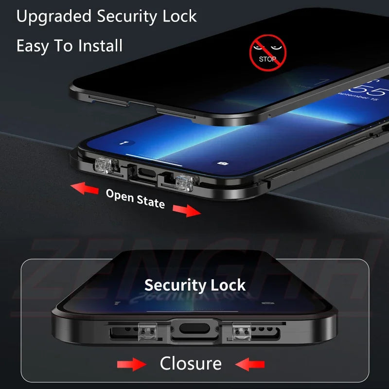 Double Glass Anti-Peep Case iphone