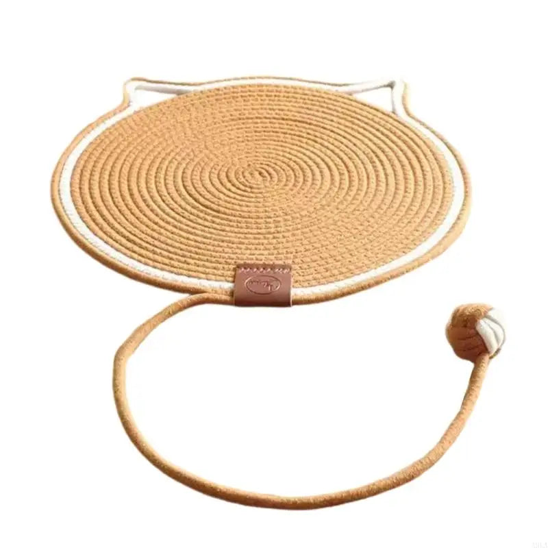 A9LA Cotton Rope Cats Scratching Post Mat Fun Toy for Cats to Grind Claw & Relieve Stress Feature Wear-Resistant Design