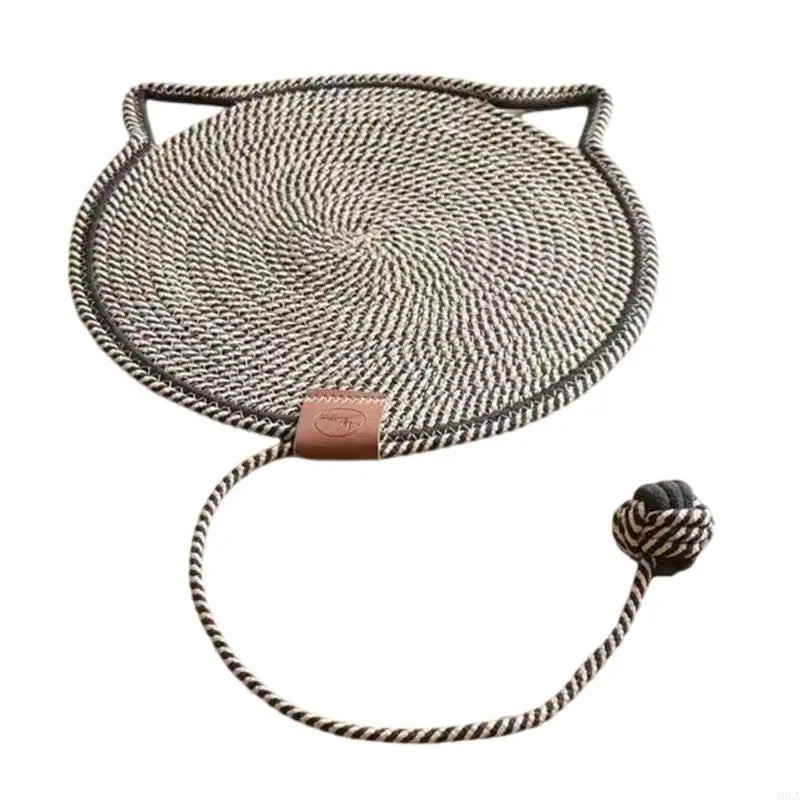 A9LA Cotton Rope Cats Scratching Post Mat Fun Toy for Cats to Grind Claw & Relieve Stress Feature Wear-Resistant Design