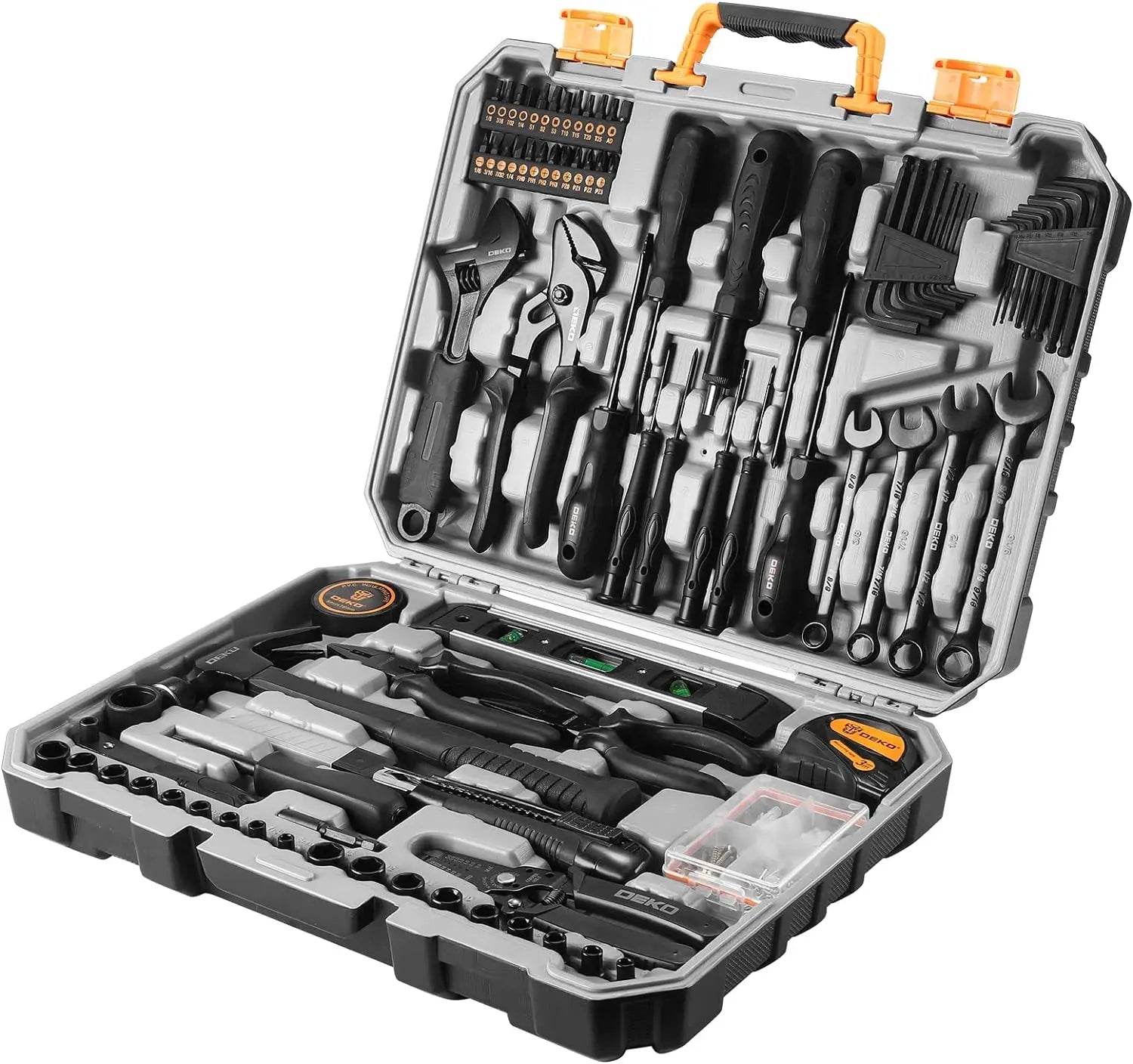 DEKO DKMT178 Household with Drill Wrench Socket Basic Hand Tools Sets for Men Car Repair Mechanic Tool Kit Set Automotive