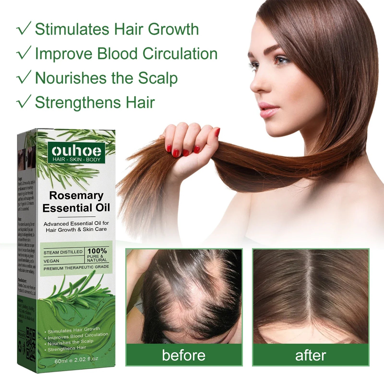 Superior Hair Essential Oil For Healthy Regrowing Hair,Repairs Damaged Hair Anti-Hair Loss Hair Care Essence For All Hair Types