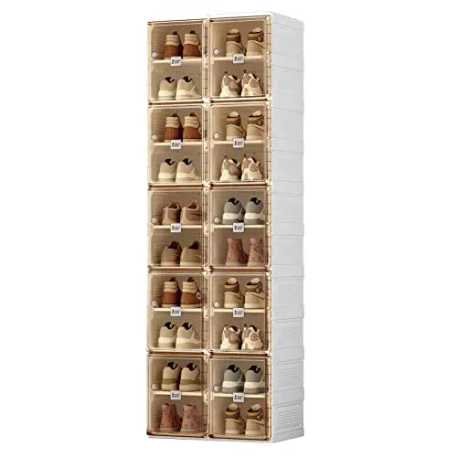 Shoe Cabinet Storage Box, Portable Folding Shoe Rack, Large Sports Shoes Cabinet Box Strong and Easy To Assemble 8-16 Grids