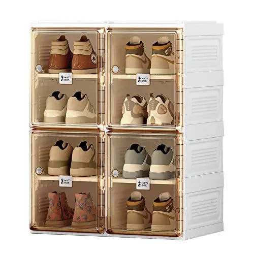 Shoe Cabinet Storage Box, Portable Folding Shoe Rack, Large Sports Shoes Cabinet Box Strong and Easy To Assemble 8-16 Grids