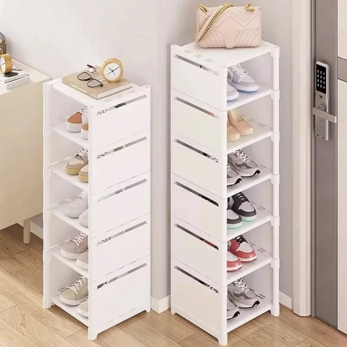 Multi-Layer Stackable Shoe Cabinet Shoes Storage Rack foldable free combination shoe rack For Entry Wall Corner Shoes Shelf