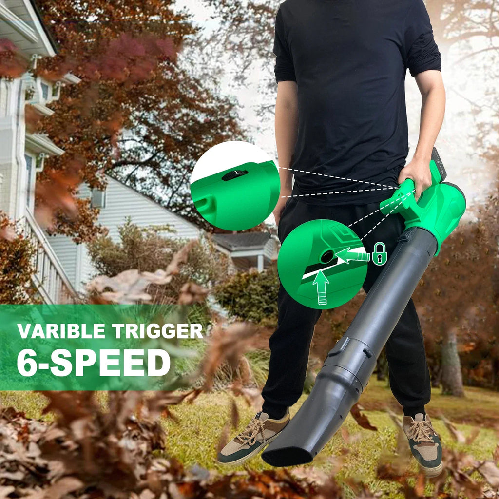 Tegatok Cordless Electric Leaf Blower 450CFM 125MPH Air Blower Snow Blower Dust Sweeper Garden Tools 20V Battery