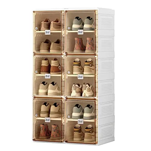Shoe Cabinet Storage Box, Portable Folding Shoe Rack, Large Sports Shoes Cabinet Box Strong and Easy To Assemble 8-16 Grids