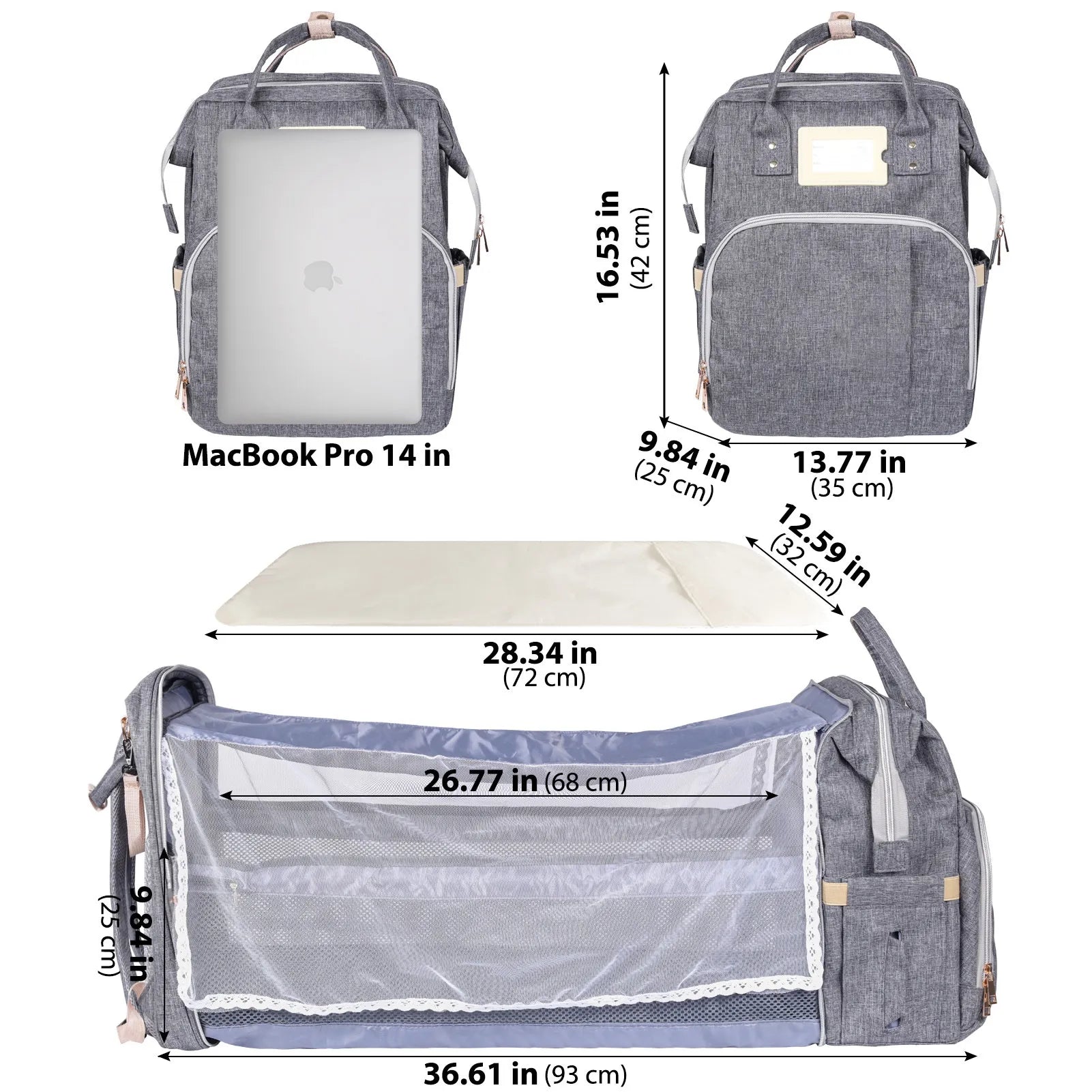 Large Multifunctional Mummy Backpack