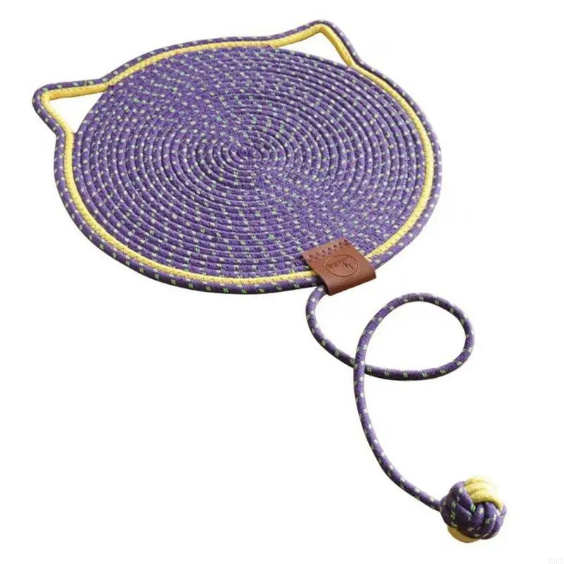 A9LA Cotton Rope Cats Scratching Post Mat Fun Toy for Cats to Grind Claw & Relieve Stress Feature Wear-Resistant Design