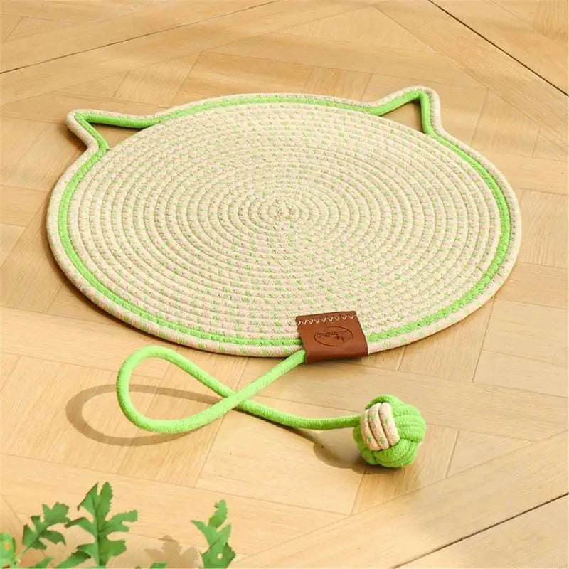 A9LA Cotton Rope Cats Scratching Post Mat Fun Toy for Cats to Grind Claw & Relieve Stress Feature Wear-Resistant Design