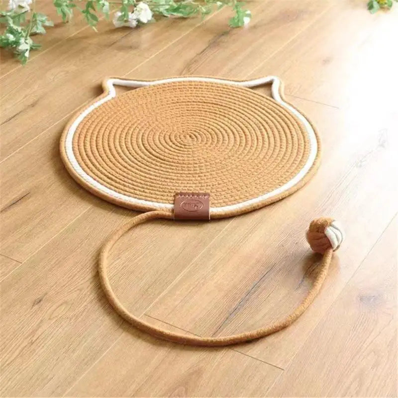 A9LA Cotton Rope Cats Scratching Post Mat Fun Toy for Cats to Grind Claw & Relieve Stress Feature Wear-Resistant Design