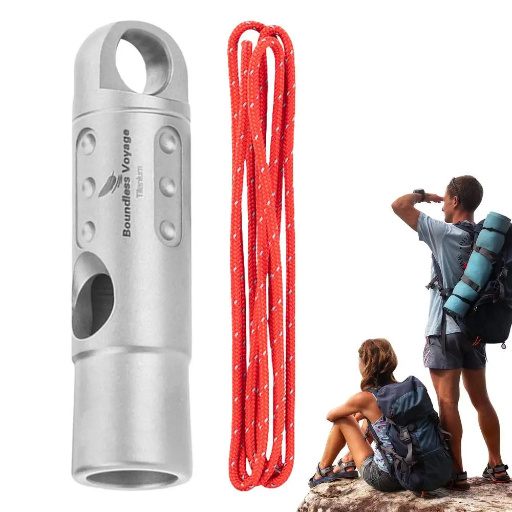 Titanium Whistle Urgent Survival Whistle Safety Tool Survival Gear Ultralight Loud Whistle Hiking Whistle With Lanyard Safety