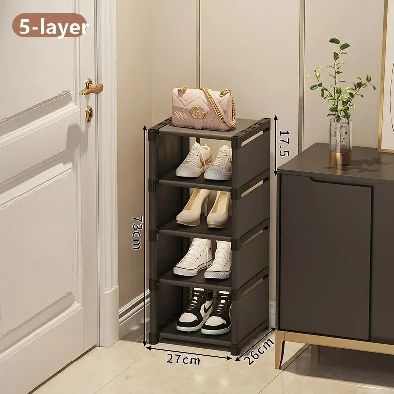 Multi-Layer Stackable Shoe Cabinet Shoes Storage Rack foldable free combination shoe rack For Entry Wall Corner Shoes Shelf