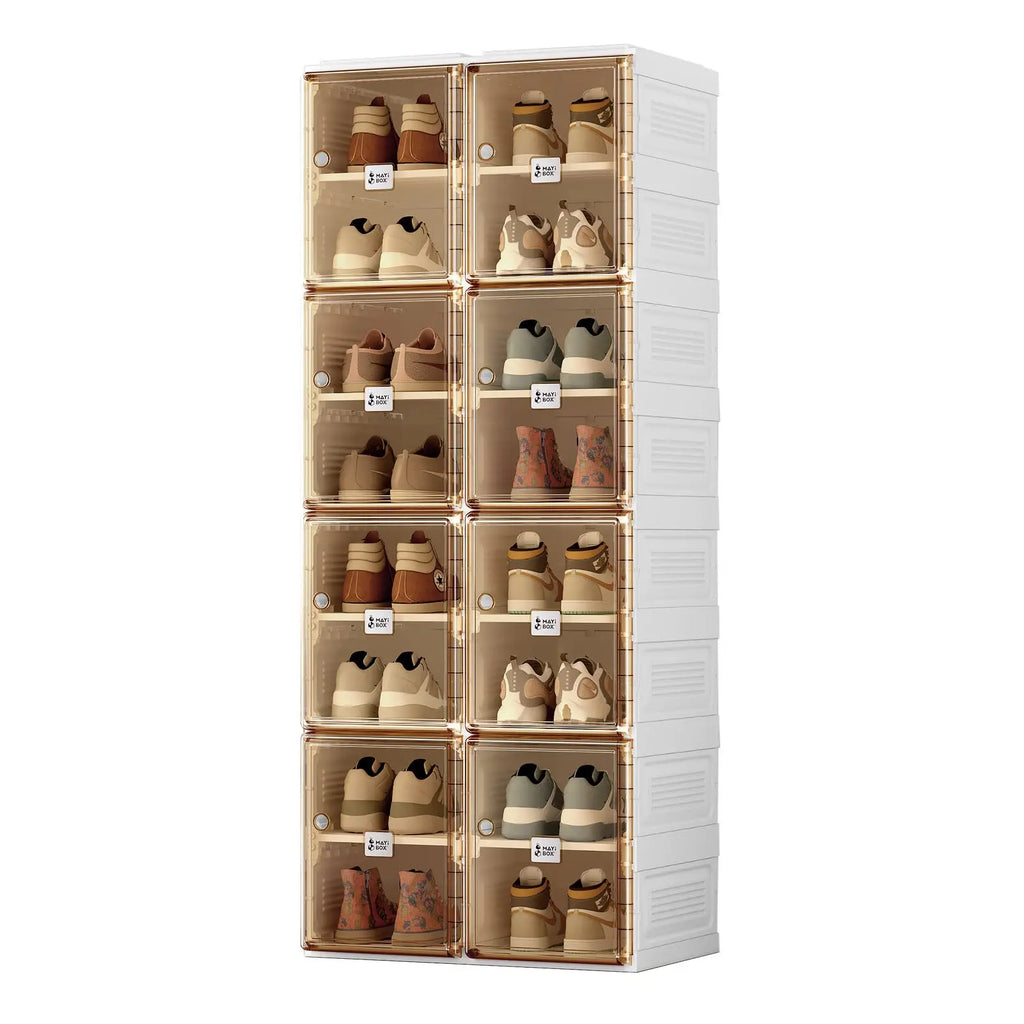Shoe Cabinet Storage Box, Portable Folding Shoe Rack, Large Sports Shoes Cabinet Box Strong and Easy To Assemble 8-16 Grids