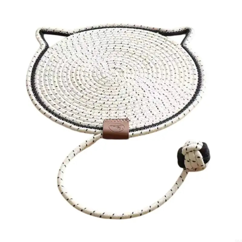 A9LA Cotton Rope Cats Scratching Post Mat Fun Toy for Cats to Grind Claw & Relieve Stress Feature Wear-Resistant Design