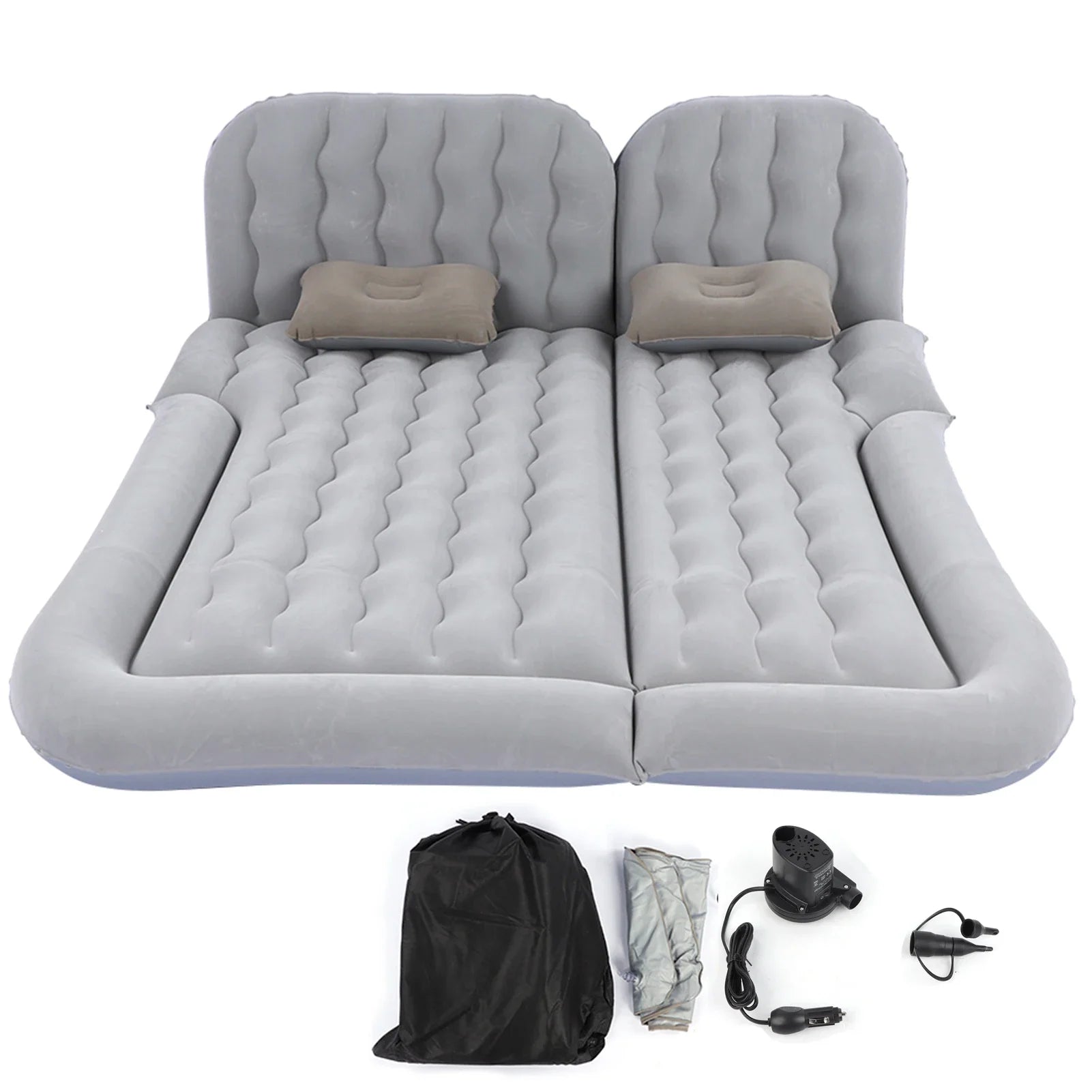 2‑In‑1 Multifunction Inflatable Travel Mattress PVC Flocking Soft Sleeping Rest Cushion for Car SUV