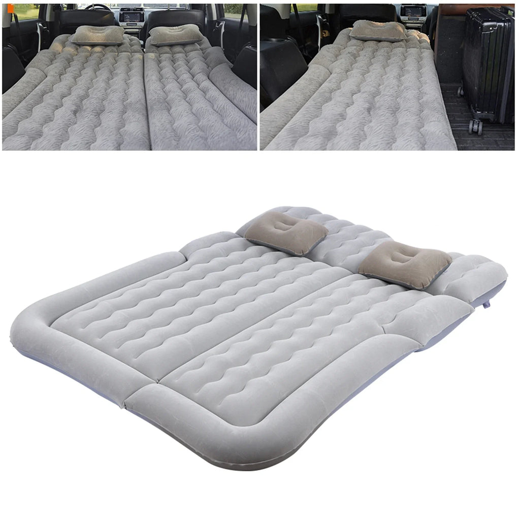 2‑In‑1 Multifunction Inflatable Travel Mattress PVC Flocking Soft Sleeping Rest Cushion for Car SUV
