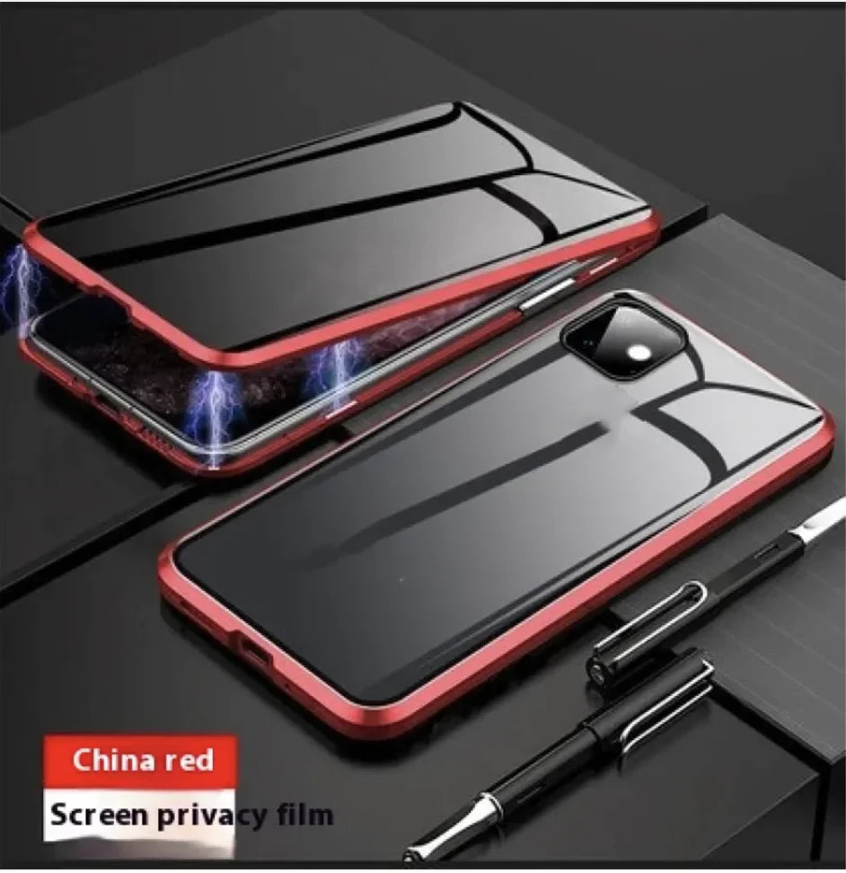 Magnetic Privacy Glass Phone Case with Anti-Peep Protection iphone