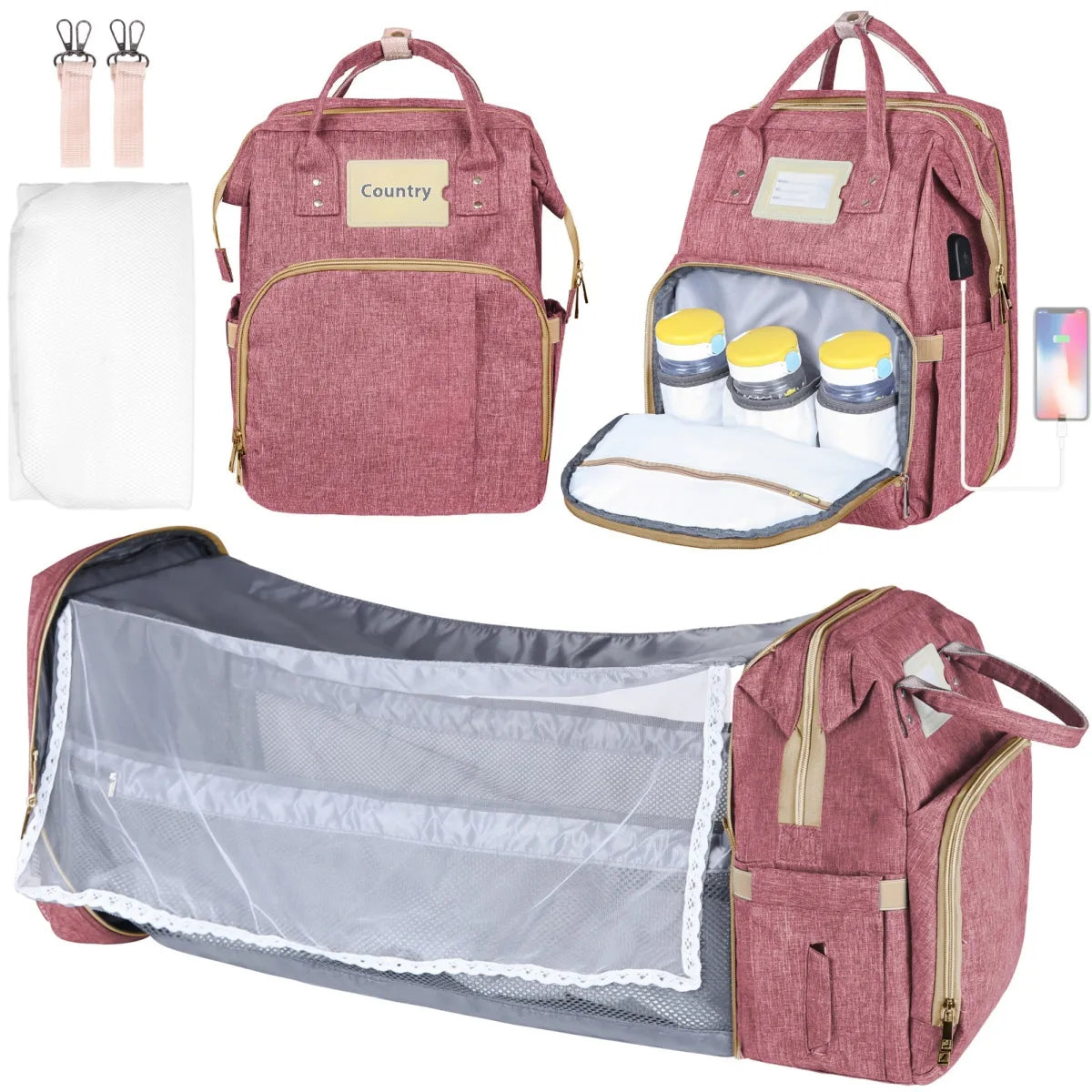 Large Multifunctional Mummy Backpack