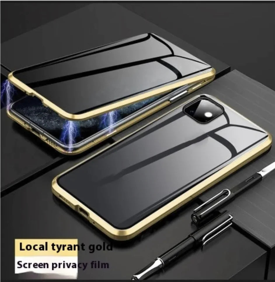 Magnetic Privacy Glass Phone Case with Anti-Peep Protection iphone