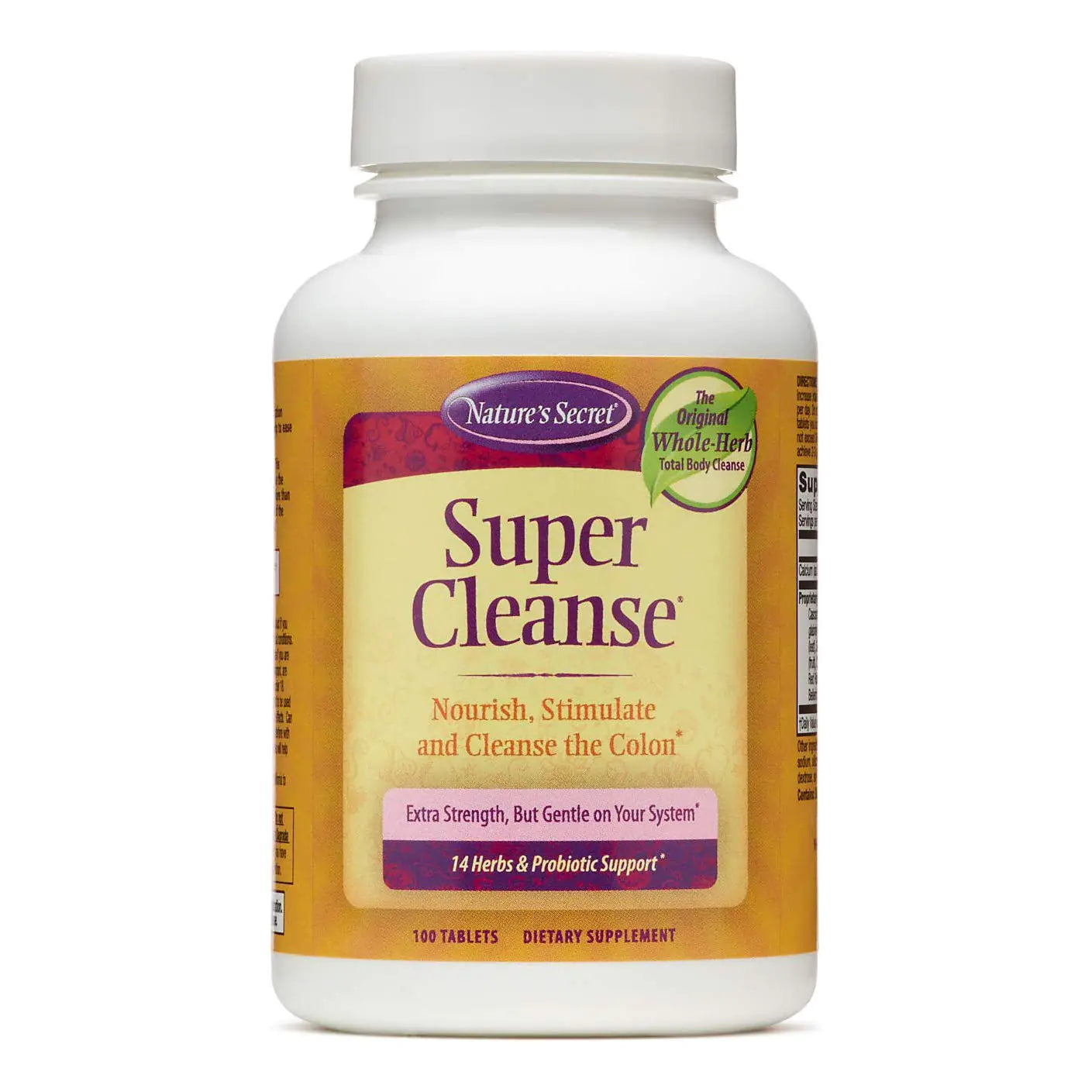 Super Cleanse by Natures Secret | Herbal and Probiotic Support 100 Tablets
